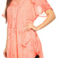 Sakkas Hana Tie Dye Relaxed Fit Embroidery Cap Sleeves Peasant Batik Blouse / Top