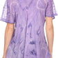 Sakkas Hana Tie Dye Relaxed Fit Embroidery Cap Sleeves Peasant Batik Blouse / Top