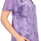 Sakkas Hana Tie Dye Relaxed Fit Embroidery Cap Sleeves Peasant Batik Blouse / Top