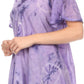 Sakkas Hana Tie Dye Relaxed Fit Embroidery Cap Sleeves Peasant Batik Blouse / Top