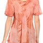 Sakkas Hana Tie Dye Relaxed Fit Embroidery Cap Sleeves Peasant Batik Blouse / Top