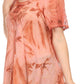 Sakkas Hana Tie Dye Relaxed Fit Embroidery Cap Sleeves Peasant Batik Blouse / Top