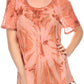 Sakkas Hana Tie Dye Relaxed Fit Embroidery Cap Sleeves Peasant Batik Blouse / Top