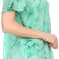 Sakkas Hana Tie Dye Relaxed Fit Embroidery Cap Sleeves Peasant Batik Blouse / Top