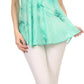 Sakkas Hana Tie Dye Relaxed Fit Embroidery Cap Sleeves Peasant Batik Blouse / Top