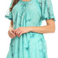 Sakkas Hana Tie Dye Relaxed Fit Embroidery Cap Sleeves Peasant Batik Blouse / Top