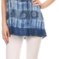 Sakkas Jalela V Neck Sleeveless Embroidered Tie Dye Tank Top Blouse Shirt Top