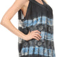 Sakkas Jalela V Neck Sleeveless Embroidered Tie Dye Tank Top Blouse Shirt Top