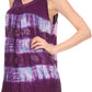 Sakkas Jalela V Neck Sleeveless Embroidered Tie Dye Tank Top Blouse Shirt Top