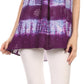 Sakkas Jalela V Neck Sleeveless Embroidered Tie Dye Tank Top Blouse Shirt Top