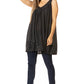 Sakkas Rita Womens Picot Trim V Neck Tank Blouse With Seqins And Embroidery