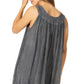 Sakkas Rita Womens Picot Trim V Neck Tank Blouse With Seqins And Embroidery