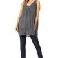 Sakkas Rita Womens Picot Trim V Neck Tank Blouse With Seqins And Embroidery
