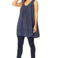 Sakkas Rita Womens Picot Trim V Neck Tank Blouse With Seqins And Embroidery
