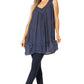 Sakkas Rita Womens Picot Trim V Neck Tank Blouse With Seqins And Embroidery