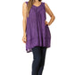 Sakkas Rita Womens Picot Trim V Neck Tank Blouse With Seqins And Embroidery