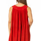 Sakkas Rita Womens Picot Trim V Neck Tank Blouse With Seqins And Embroidery