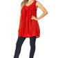 Sakkas Rita Womens Picot Trim V Neck Tank Blouse With Seqins And Embroidery