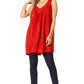 Sakkas Rita Womens Picot Trim V Neck Tank Blouse With Seqins And Embroidery