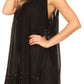 Sakkas Rita Womens Picot Trim V Neck Tank Blouse With Seqins And Embroidery