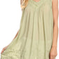 Sakkas Rita Womens Picot Trim V Neck Tank Blouse With Seqins And Embroidery