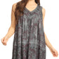 Sakkas Nadiyah Long Scoop Neck Embroidered Tank Top Sleeveless Blouse Shirt Top