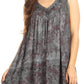 Sakkas Nadiyah Long Scoop Neck Embroidered Tank Top Sleeveless Blouse Shirt Top