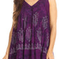 Sakkas Nadiyah Long Scoop Neck Embroidered Tank Top Sleeveless Blouse Shirt Top