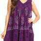 Sakkas Nadiyah Long Scoop Neck Embroidered Tank Top Sleeveless Blouse Shirt Top