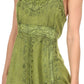 Sakkas Julaeya Embroidered Adjustable Circle Spaghetti Strap Blouse Shirt Top