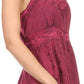Sakkas Julaeya Embroidered Adjustable Circle Spaghetti Strap Blouse Shirt Top