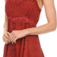 Sakkas Julaeya Embroidered Adjustable Circle Spaghetti Strap Blouse Shirt Top