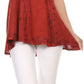 Sakkas Julaeya Embroidered Adjustable Circle Spaghetti Strap Blouse Shirt Top
