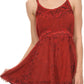 Sakkas Julaeya Embroidered Adjustable Circle Spaghetti Strap Blouse Shirt Top