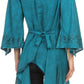 Sakkas Gella Button Down Blouse Top With Bell Sleeves And Handkerchief Sides