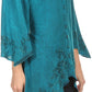 Sakkas Gella Button Down Blouse Top With Bell Sleeves And Handkerchief Sides