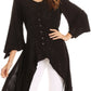 Sakkas Gella Button Down Blouse Top With Bell Sleeves And Handkerchief Sides