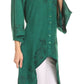 Sakkas Gella Button Down Blouse Top With Bell Sleeves And Handkerchief Sides