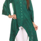 Sakkas Gella Button Down Blouse Top With Bell Sleeves And Handkerchief Sides
