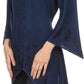 Sakkas Gella Button Down Blouse Top With Bell Sleeves And Handkerchief Sides