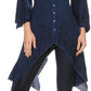 Sakkas Gella Button Down Blouse Top With Bell Sleeves And Handkerchief Sides