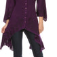 Sakkas Gella Button Down Blouse Top With Bell Sleeves And Handkerchief Sides