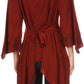 Sakkas Gella Button Down Blouse Top With Bell Sleeves And Handkerchief Sides