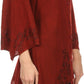 Sakkas Gella Button Down Blouse Top With Bell Sleeves And Handkerchief Sides