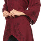 Sakkas Gella Button Down Blouse Top With Bell Sleeves And Handkerchief Sides