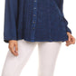 Sakkas Fedella Deep Scoop Neck Long Sleeve Blouse Top With Adjustable Back Straps