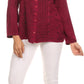 Sakkas Fedella Deep Scoop Neck Long Sleeve Blouse Top With Adjustable Back Straps