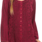 Sakkas Fedella Deep Scoop Neck Long Sleeve Blouse Top With Adjustable Back Straps
