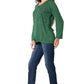 Sakkas Fedella Deep Scoop Neck Long Sleeve Blouse Top With Adjustable Back Straps