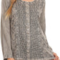 Sakkas Fedella Deep Scoop Neck Long Sleeve Blouse Top With Adjustable Back Straps
